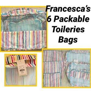 Francesca’s 6 Packable Toileries Bags